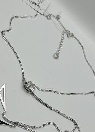 Кольє срібне з кубічним цирконієм "краватка" 9,53 г