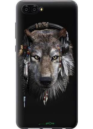 Чехол на huawei nova 2s волк-меломан "875u-1388-10746"
