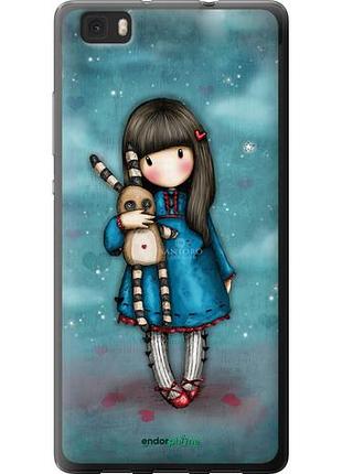 Чехол на huawei ascend p8 lite девочка с зайчиком "915u-126-10746"