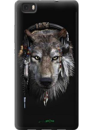 Чехол на huawei ascend p8 lite волк-меломан "875u-126-10746"