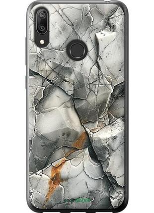 Чехол на huawei y7 2019 серый мрамор "6041u-1638-10746"