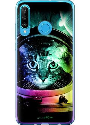 Чехол на huawei p30 lite кот-астронавт "4154u-1651-10746"