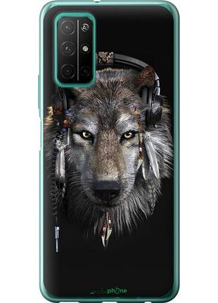 Чехол на huawei honor 30s волк-меломан "875u-1897-10746"
