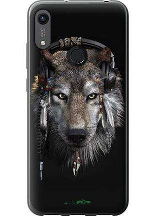 Чехол на huawei y6s волк-меломан "875u-1871-10746"