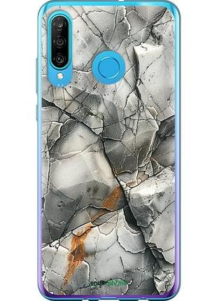 Чехол на huawei p30 lite серый мрамор "6041u-1651-10746"