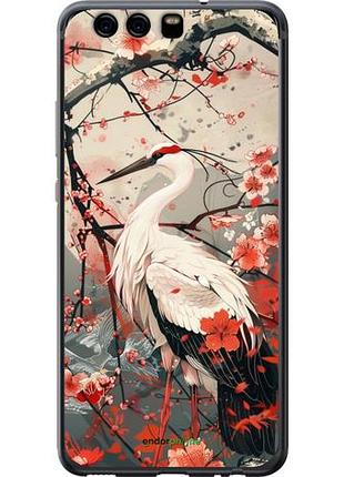Чехол на huawei p10 аист в цвету сакуры "6109u-780-10746"