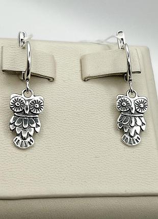 Сережки серебряные "совушка" 3,97 г