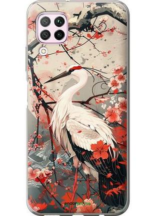 Чехол на huawei nova 6se аист в цвету сакуры "6109u-1823-10746"