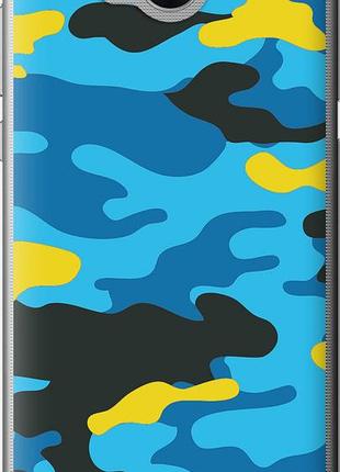 Чехол на huawei y5 2017 желто-голубой камуфляж "1084u-992-10746"