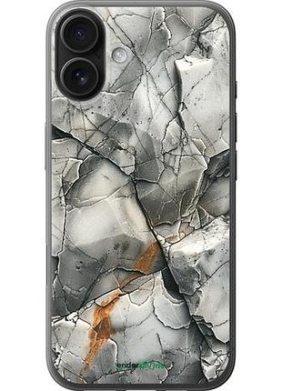 Чехол на iphone 16 plus серый мрамор "6041u-3714-10746"