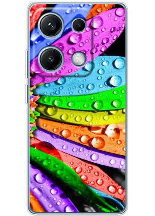 Чехол силиконовый с картинкой на xiaomi redmi note 14s (цветные листья)