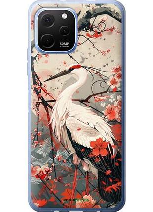 Чехол на huawei nova y61 аист в цвету сакуры "6109u-2983-10746"