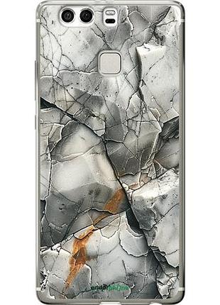 Чехол на huawei p9 plus серый мрамор "6041u-300-10746"