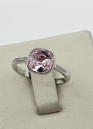 Кольцо серебряное с розовым кварцем 19 2,4 г