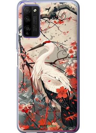 Чехол на huawei honor 30 lite аист в цвету сакуры "6109u-2074-10746"