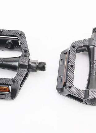 Педали mtb широкие 9/16" (108x105x26mm) алюминиевые, чёрные nwl-305