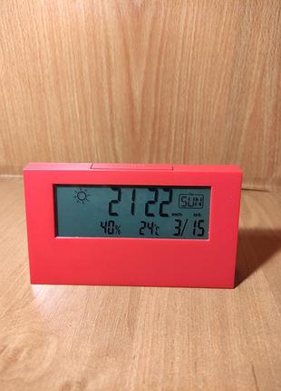 Настольные часы с подсветкой miniso красный