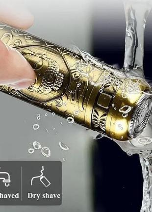 Аккумуляторная мини бритва металлическая дорожная usb электробритва роторная беспроводная mini shaver alstow ns-701