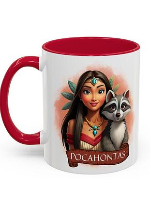 Чашка з принтом "pocahontas" 330мл червоний