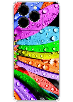 Чохол силіконовий з картинкою на ulefone note 20 pro (кольорові листки)