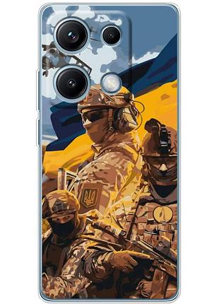 Чохол силіконовий з картинкою на xiaomi redmi note 14s (патріотичний, воїни зсу)