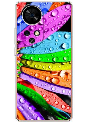 Чехол силиконовый с картинкой на ulefone note 17 pro (цветные листья)