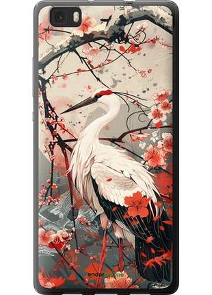 Чохол на huawei ascend p8 lite лелека у цвіті сакури "6109u-126-10746"