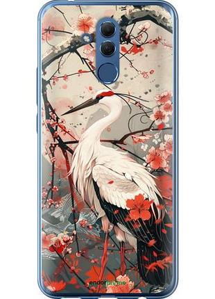 Чехол на huawei mate 20 lite аист в цвету сакуры "6109u-1575-10746"
