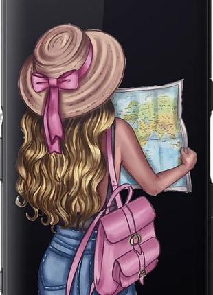 Чохол на sony xperia z3 compact d5803 дівчина з картою "4704u-277-10746"