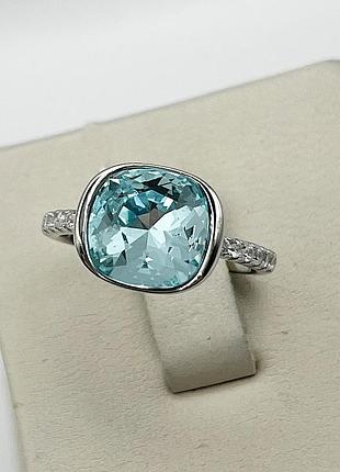 Кольцо серебряное с голубым кварцем 17,5 3,54 г