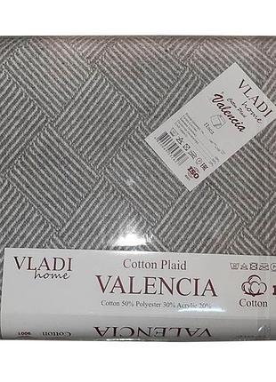 Плед хлопковый vladi - валенсия №3 parquet бело-дым 170*210 двуспальный