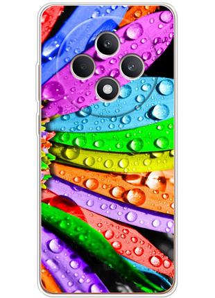 Чохол силіконовий з картинкою на oppo reno 12f (кольорові листки)