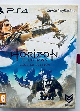 Horizon zero dawn limited edition + картонний футляр, б/в, російська версія - диск для playstation 4