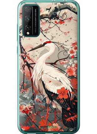 Чехол на huawei honor play 4t pro аист в цвету сакуры "6109u-1914-10746"