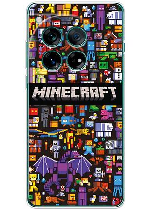 Чехол силиконовый с картинкой на oneplus 12 (майнкрафт, minecraft)
