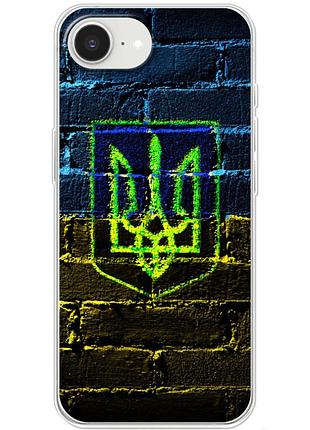 Чехол силиконовый с картинкой на iphone 16e (патриотический, герб украины)