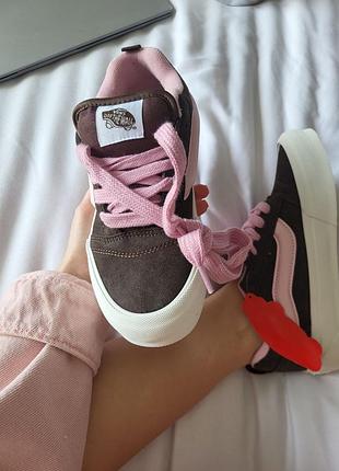 Кроссовки vans knu skool brown pink