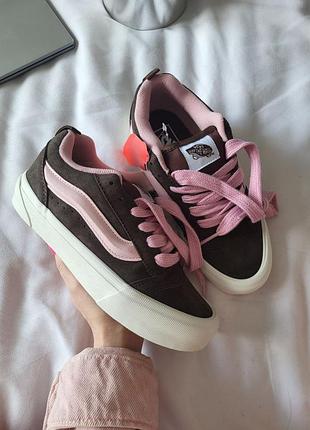 Кроссовки vans knu skool brown pink