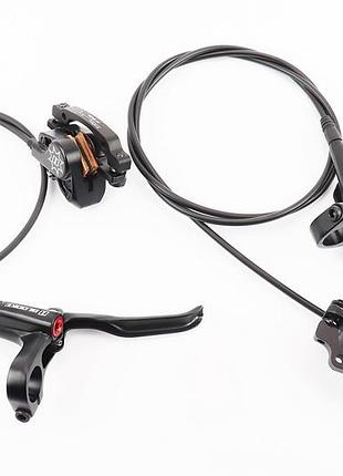 Тормоз disk-brake гидравлический передний (f160/r140мм)+задний (f180/r160мм), чёрный