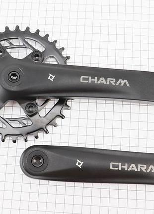 Шатуны "квадрат" 170мм, 34t (bcd:76мм) mtb, алюминиевые, чёрные charm-34t
