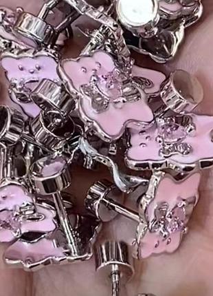 Серьги мини мишка 3