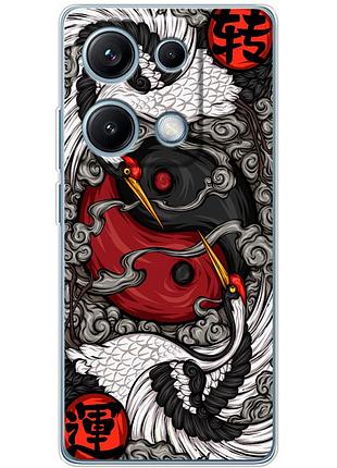 Чехол силиконовый с картинкой на xiaomi redmi note 14s (знак инь янь)