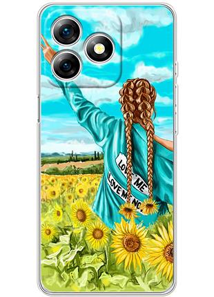 Чехол силиконовый с картинкой на ulefone note 18 pro (патриотический, девушка украинка)