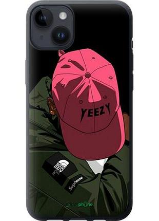 Чехол на iphone 14 plus logo de yeezy "3995u-2645-10746"