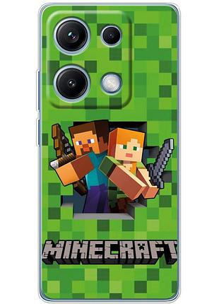Чохол силіконовий з картинкою на xiaomi redmi note 14s (майнкрафт, minecraft)