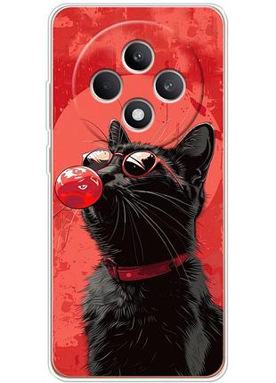 Чехол силиконовый с картинкой на oppo reno 12f (стильный котик)