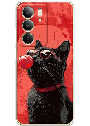 Чехол силиконовый с картинкой на realme c75 (стильный котик)