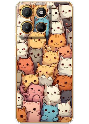 Чехол силиконовый с картинкой на motorola g15 (котики)