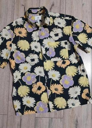 Мужская рубашка, короткий рукав, размер s, бренда h&amp;m