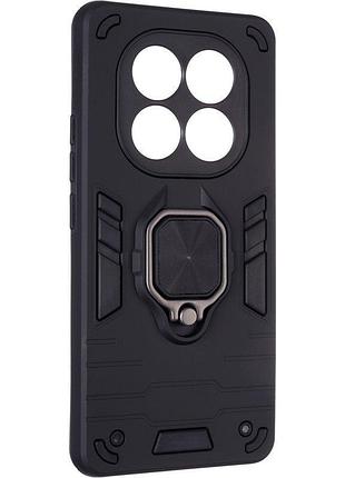 Чохол fiji defence для xiaomi redmi note 14 pro 5g захистний бампер з кільцем підставкою black